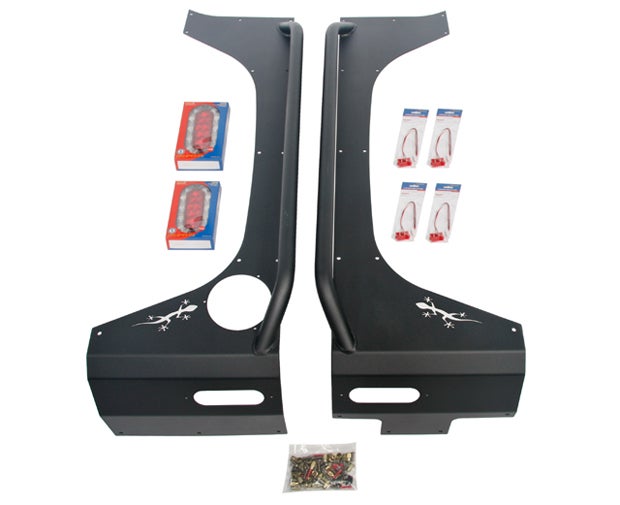 OR-Fab's quarter armor kit comes with everything needed for a full installation. It can be ordered with or without the rock slider bar and without the taillight cut-outs.