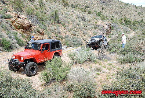 Once in a while, the X3 was called upon to work, pulling another club member over a dry waterfall.