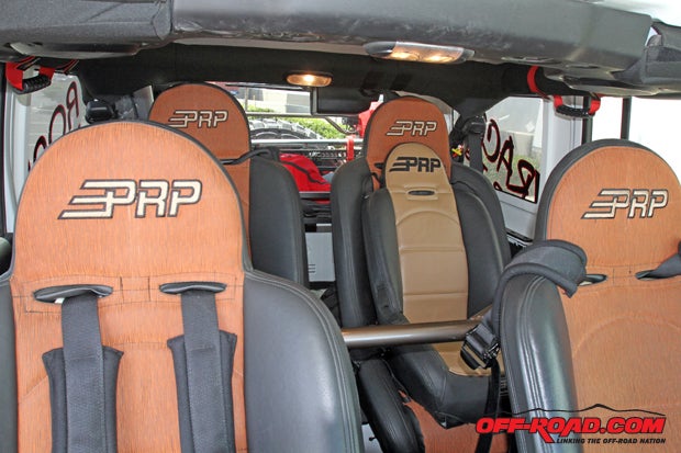 PRP color-matched seats are featured front and rear of the RRM 12 Wrangler.