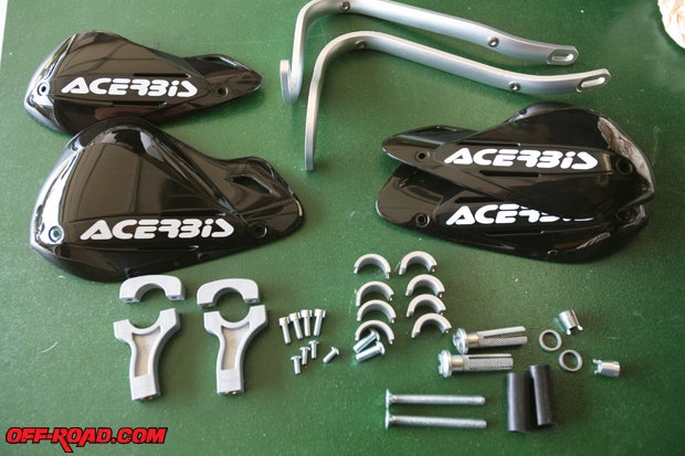 The Acerbis Multiconcept X-Pro kit offers more serious protection from trail debris. The kit also includes fitting for both a standard 7/8 bar and oversized 1 1/8 bars.