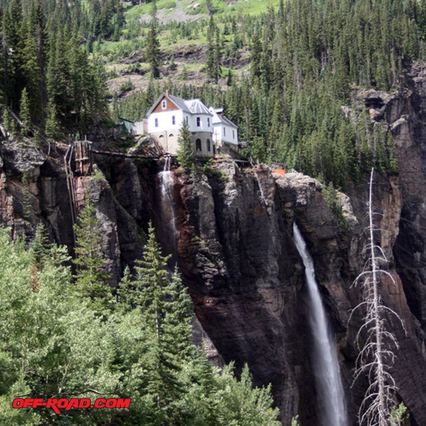 Bridal Veil Falls and the restored Westinghouse A/C generator house are a champion Colorado landmark. There are wide spots in the trail a ledge or two down the switchbacks; youll have a chance to park and look around.