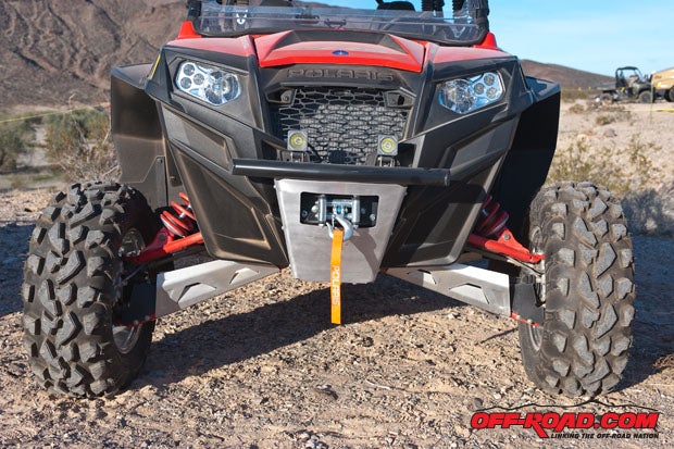 The Walker Evans suspension provides 13.5 inches of travel in the front and 14 inches of travel in the rear.
