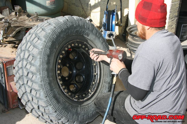 When used with 40-pound Raceline steel beadlocks, the 79.7-pound X3 puts a lot of weight at the Jeeps four corners, also making it a struggle to lift the spare tire onto the mount. A1 Tire Service in Kingman, mounted and balanced all five tires for us.