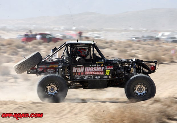 2009 King of the Hammers Champ Jason Sherer knows he might have pushed it a little too hard at times, noting he hit about 120 mph in the open desert during the race. Though mechanical issues slowed him to a crawl, he was still able to cross the finish line in third. 
