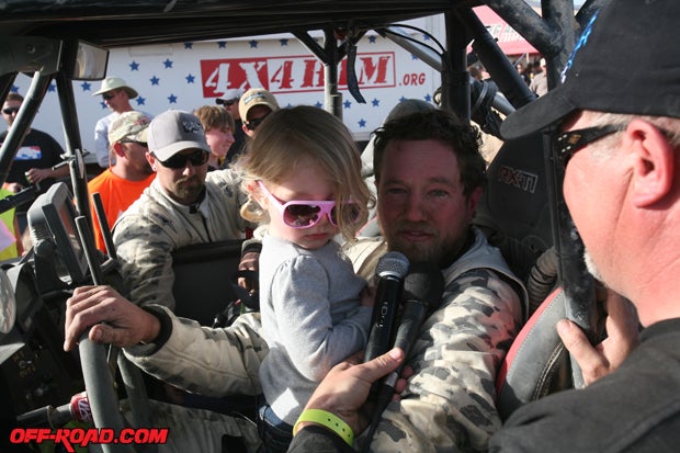 One young lady was especially happy to see her father, Jason Scherer, make the podium with third place. 
