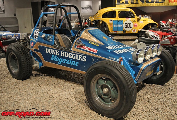 Drino Miller built this single-seat buggy in his garage with the sole purpose of creating a lightweight race vehicle with plenty of power. After testing it and getting solid results in the 1969 Mexican 1000 and the Mint 400, he and Vic Wilson rode it to the overall win in the 1970 Mexican 1000. 
