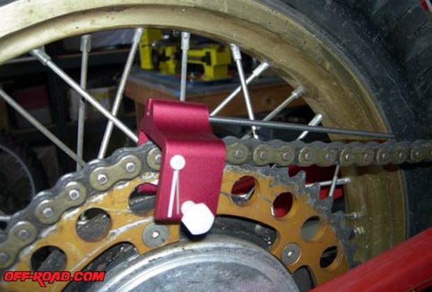The Straightaway was slipped in place over the chain and lightly locked in place on the sprocket.