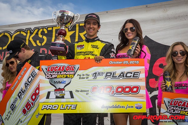 Brandon Arthur took home $10,000 for his Pro Lite Challenge Cup win.