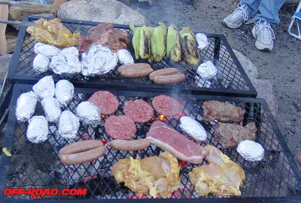 Campfire grills are a great way to cook food simply and easily while camping. Photo: Lion
