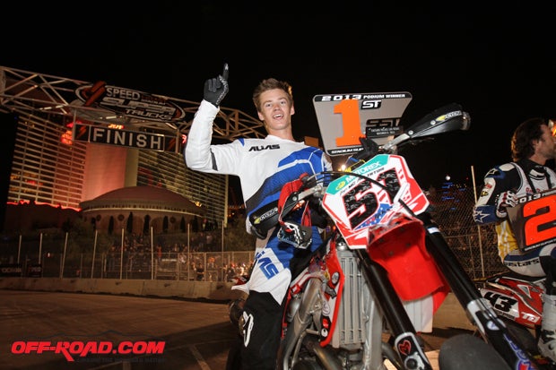 Gage McAllister took advantage of lappers to move into first and take the win.