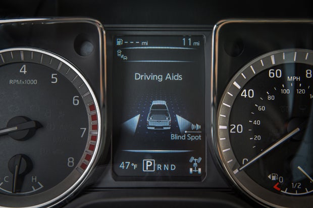 The new instrumentation features digital and analog displays for the driver.