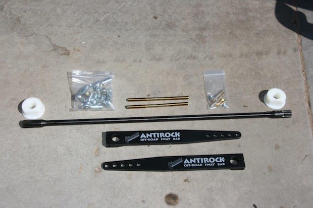 Curry Antirock sway bars come in two kits. This is the front kit for the TJ/LJ models. Everything is included but the lower mounts (those are made to match the individual Jeeps).