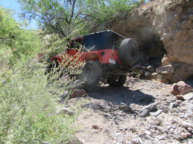 With stable steering and suspension, rocky trails like this one can be much more fun.