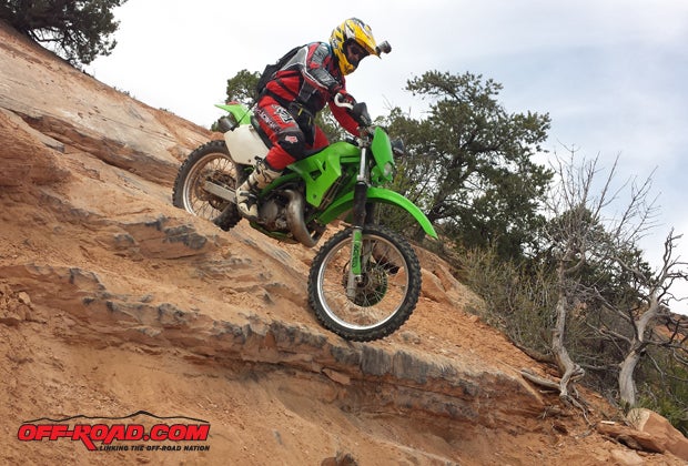 Although there are ledges and rocky sections on Metal Masher, most obstacles have a bypass nearby. Hitting the trails on two wheels versus four certainly makes navigating the trails a little easier, but its important to remember to stay on the designated trails. 