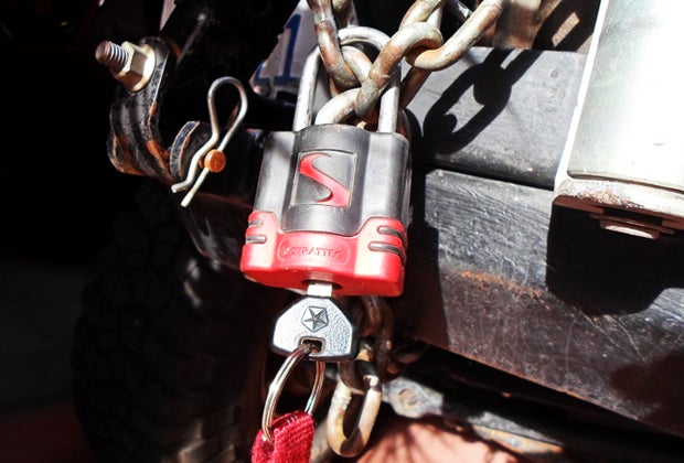 BOLT brand locks operate with your ignition key, which makes it a little easier to not have to remember that extra key for the lock. 