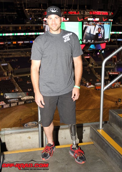 Mike Schultz at the Staples Center prior to the Moto X Adaptive race. 