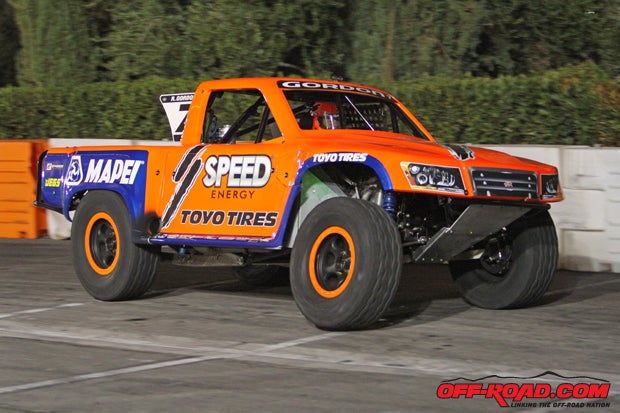 Robby Gordon faught back from some pileups earlier in the race to finish in second place. 