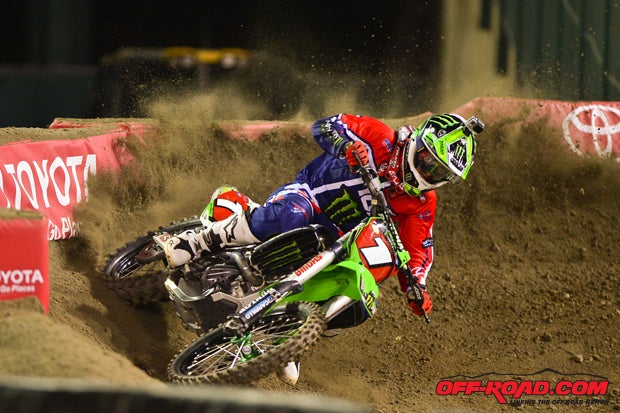 Ryan Villopoto looked to be on his way to victory until a crash ended his day early.  