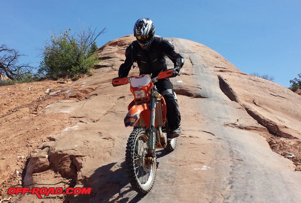 There's a number of slickrock sections on the Fins & Things trail, and although the name would imply it as slick, it provides great traction for two- or four-wheel vehicles. 