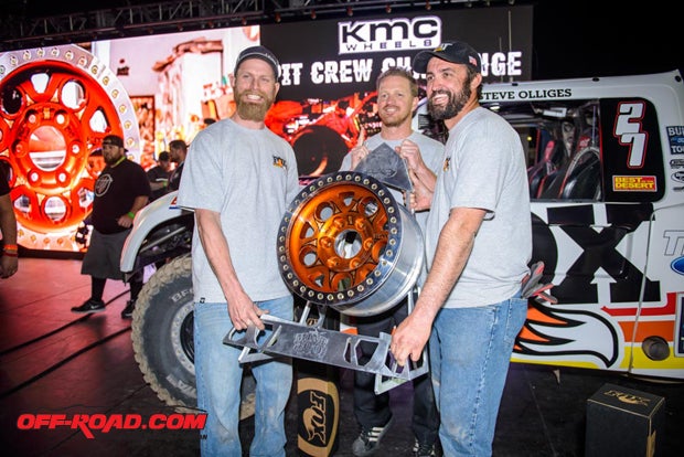 Steve Olliges and team earned the KMC Wheels Pit Crew Challenge. 